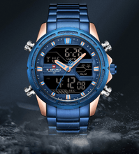 Load image into Gallery viewer, Mens Wrist Watch, Waterproof Analog Digital Watches Multifunction Stainless Steel Business Watches For Man Perfect Gift
