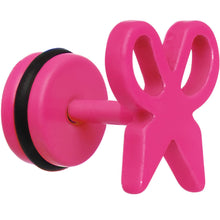 将图片加载到图库查看器，Pink Neon Enamel Snipping Scissors Cheater Plug
