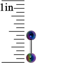 Load image into Gallery viewer, 16G 1/4 4mm Acrylic Metallic Rainbow Tragus Cartilage Barbell
