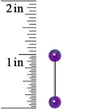 将图片加载到图库查看器，Purple Metallic Acrylic Barbell Tongue Ring
