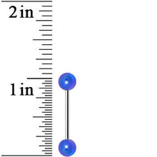 Load image into Gallery viewer, Blue Metallic Acrylic Barbell Tongue Ring

