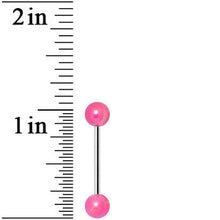 Load image into Gallery viewer, Pink Metallic Acrylic Barbell Tongue Ring
