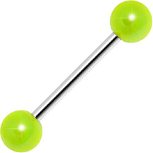 Load image into Gallery viewer, Neon Green  Metallic Acrylic Barbell Tongue Ring
