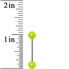 Load image into Gallery viewer, Neon Green  Metallic Acrylic Barbell Tongue Ring
