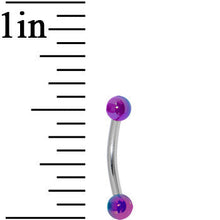 将图片加载到图库查看器，16G Metallic Acrylic Purple Curved Eyebrow Ring
