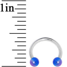 Load image into Gallery viewer, 16G 5/16 Metallic Blue Horseshoe Circular Barbell
