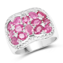 Load image into Gallery viewer, 3.04 Carat Genuine Ruby &amp; White Topaz .925 Sterling Silver Ring
