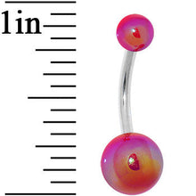 Load image into Gallery viewer, Rainbow Acrylic Metallic Gradient Belly Ring
