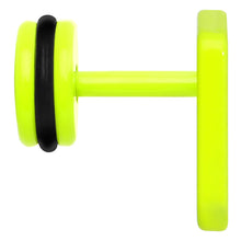 Load image into Gallery viewer, Light Green Neon Enamel Music Note Cheater Plug
