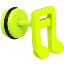 Load image into Gallery viewer, Light Green Neon Enamel Music Note Cheater Plug
