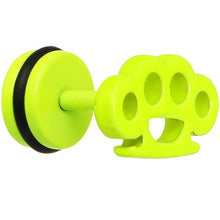 将图片加载到图库查看器，Light Green Neon Enamel Brass Knuckles Cheater Plug
