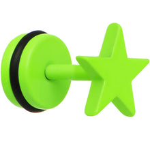 Load image into Gallery viewer, Green Neon Enamel Rising Star Cheater Plug
