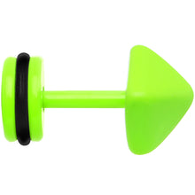 Load image into Gallery viewer, Green Neon Enamel Pyramid Cheater Plug
