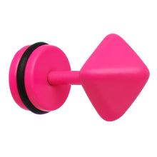 将图片加载到图库查看器，Pink Neon Enamel Pyramid Cheater Plug
