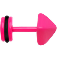 将图片加载到图库查看器，Pink Neon Enamel Pyramid Cheater Plug
