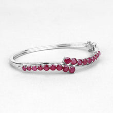 将图片加载到图库查看器，9.10 Carat Glass Filled Ruby .925 Sterling Silver Bangle
