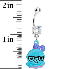将图片加载到图库查看器，Crystalline Gem Baby Blue Squid Nerd Charm Dangle Belly Ring

