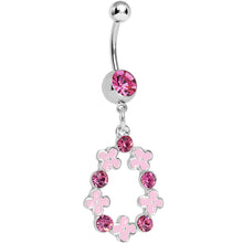 将图片加载到图库查看器，Pink Gem Hugs and Kisses Dangle Belly Ring
