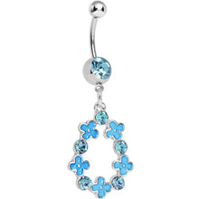 将图片加载到图库查看器，Aqua Gem Hugs and Kisses Dangle Belly Ring
