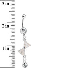 Load image into Gallery viewer, Clear Gem Charming Bowtie Drop Gem Dangle Belly Ring
