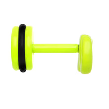 Load image into Gallery viewer, Light Green Neon Enamel Old Fashioned Mustache Cheater Plug
