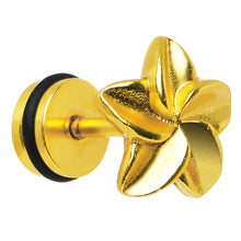 将图片加载到图库查看器，Gold Plated Swirling Star Cheater Plug
