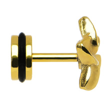 将图片加载到图库查看器，Gold Plated Swirling Star Cheater Plug
