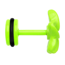 将图片加载到图库查看器，Green Neon Enamel Swirling Star Cheater Plug
