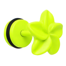 Load image into Gallery viewer, Light Green Neon Enamel Swirling Star Cheater Plug
