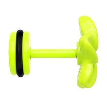 Load image into Gallery viewer, Light Green Neon Enamel Swirling Star Cheater Plug
