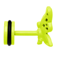将图片加载到图库查看器，Light Green Neon Enamel Floating Butterfly Cheater Plug
