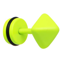 Load image into Gallery viewer, Light Green Neon Enamel Pyramid Cheater Plug

