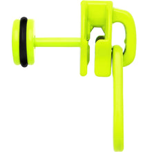 Load image into Gallery viewer, Light Green Neon Enamel Kiss Zipper Cheater Plug
