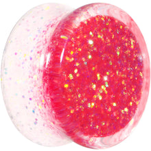 Load image into Gallery viewer, 20mm Pink Gold White Acrylic Glitter Party Saddle Plug
