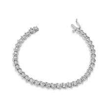 Load image into Gallery viewer, 14K White Gold 1.00 Cttw Lab Grown Diamond Round Miracle Plate and "S" Link Tennis Bracelet (F-G Color, VS2-SI1 Clarity) Size 7"
