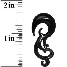 Load image into Gallery viewer, 0G Black Acrylic Southwestern Swirls Taper Spiral Plug
