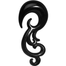 Load image into Gallery viewer, 0G Black Acrylic Southwestern Swirls Taper Spiral Plug
