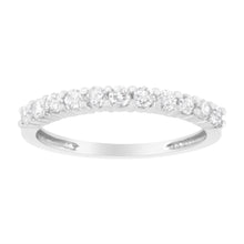 Load image into Gallery viewer, IGI Certified 1/2 Cttw Diamond 10K White Gold Prong Set Fluted Band Style Ring (I-J Color, I2-I3 Clarity) - Size 7
