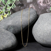 将图片加载到图库查看器，14k Yellow Gold Diamond Cut Cable Link Chain 0.8mm
