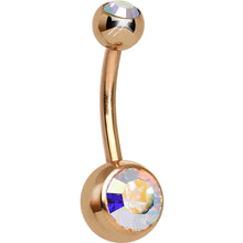 Load image into Gallery viewer, Aurora CZ Rose Gold Plated Belly Ring
