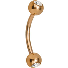 Load image into Gallery viewer, 16G 3/8 Gem Rose Gold Plated Curved Barbell
