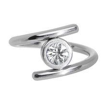 Load image into Gallery viewer, 14G 7/16 Clear CZ Gem Coil Twist Belly Ring
