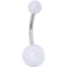 Load image into Gallery viewer, White Clouds Acrylic Pearlescent Belly Ring
