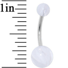 Load image into Gallery viewer, White Clouds Acrylic Pearlescent Belly Ring
