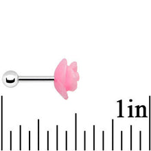 Load image into Gallery viewer, 16G 1/4 Pink Acrylic Rose Flower Tragus Cartilage Earring
