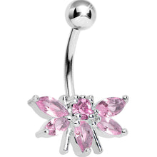将图片加载到图库查看器，Pink Gem Honey Bee Belly Ring

