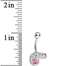 将图片加载到图库查看器，Pink Gem Lay Low Lizard Belly Ring
