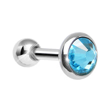 Load image into Gallery viewer, 5mm Aqua Gem Tragus Cartilage Barbell Earring
