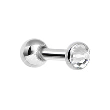 Load image into Gallery viewer, 3mm Clear Gem Tragus Cartilage Barbell Earring
