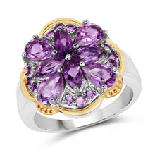 Load image into Gallery viewer, Two Tone Plated 2.66 Carat Genuine Amethyst .925 Sterling Silver Ring
